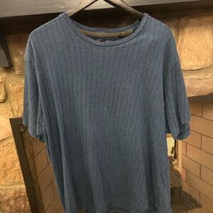 Tee Casual Navy Blue Ribbed Men's Made in India XXL. Good shape by Tasso Ella